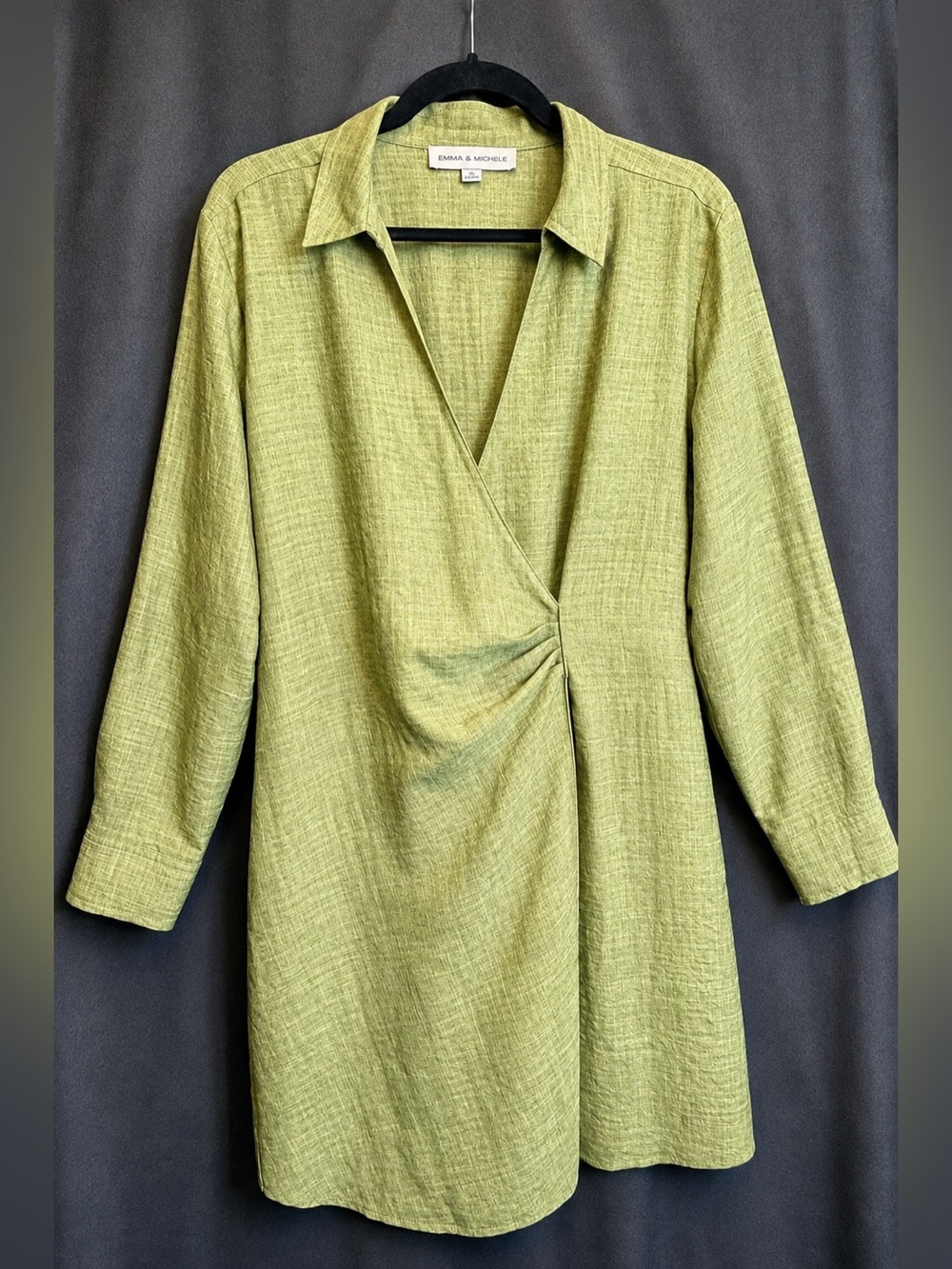 Emma & Michele Light Green Wrap-Style Tunic